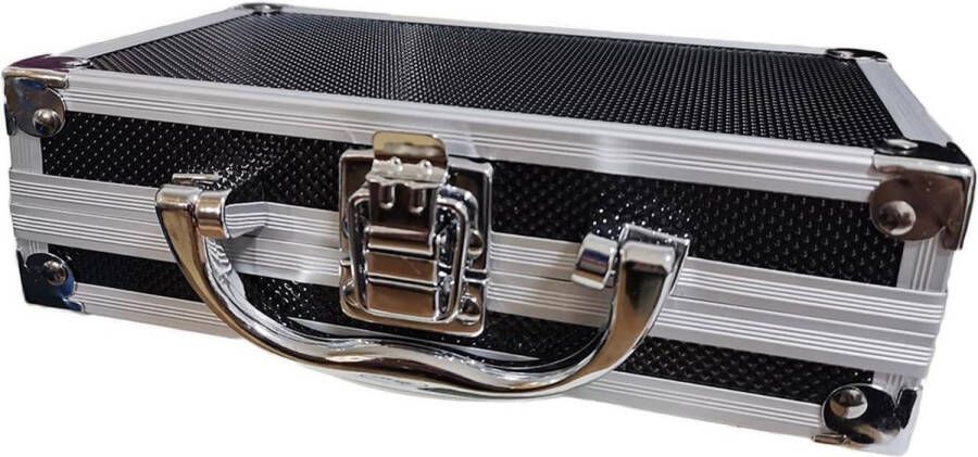 Mini Draagbare Aluminium Gereedschapskist met Schuimbekleding Opbergbox S 18x11x55 cm