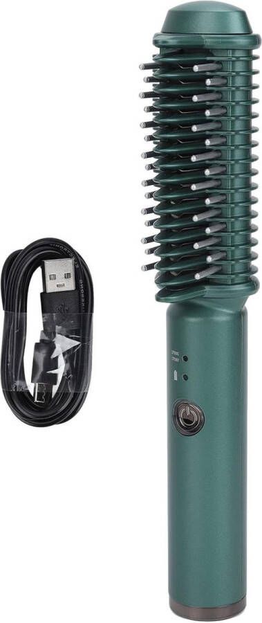 Mini draagbare draadloze stijltang USB oplaadbaar 2600mAh Reisformaat Hot stijltangborstel Professionele verwarmde borstel Kort haar