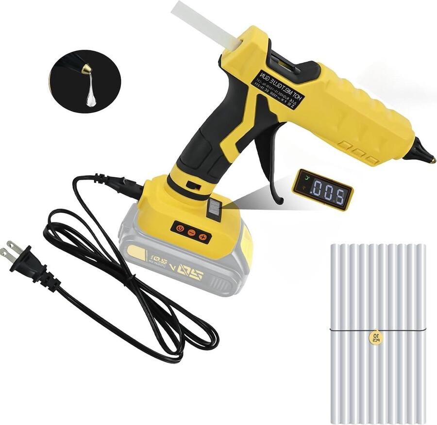 Mini Dual Power lijmpistool 100℃-200℃ 100W Dewalt 20V 10mm lijmstiften doe-het-zelf kunst handwerk huisreparaties