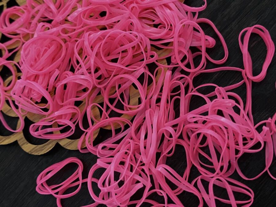 Mini elastiekjes 1000 stuks Neon Roze elastiekjes Haaraccessoires Haartools Kleine elastiekjes
