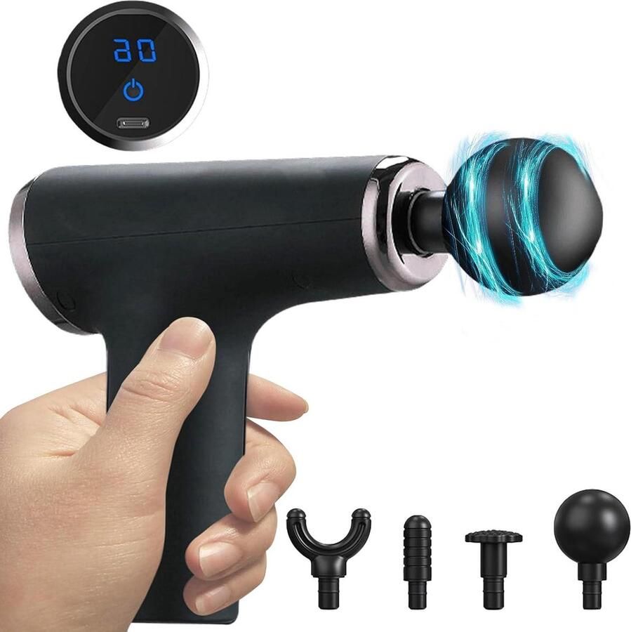 Mini-elektrisch handmassageapparaat met 6 tandwielsnelheid voor lichaam en rug ontspanning Massage Gun