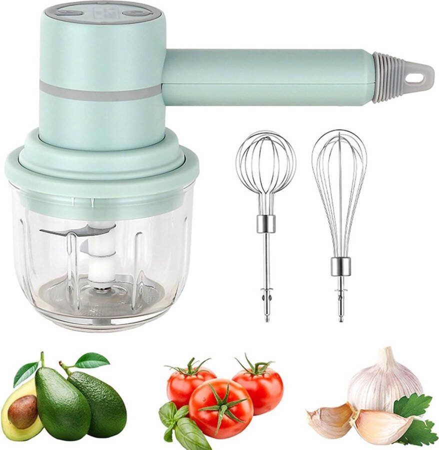 Mini Elektrische Handmixer 2in1 USB Oplaadbare Staafmixer Draadloos & Waterdicht Eenvoudig Schoon te Maken 300ml