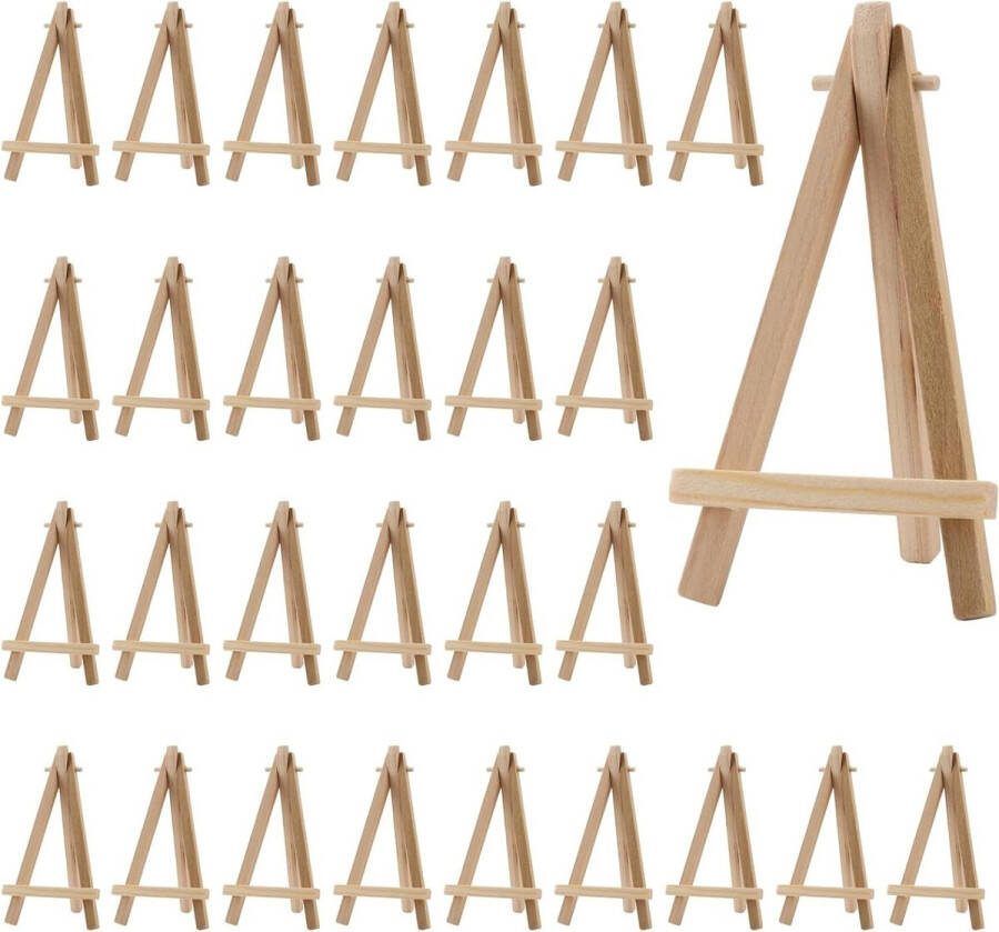 Mini-ezel hout 30 stuks 8 x 15 cm tafelezel fotostandaard schildersezel bruiloft verjaardag feest
