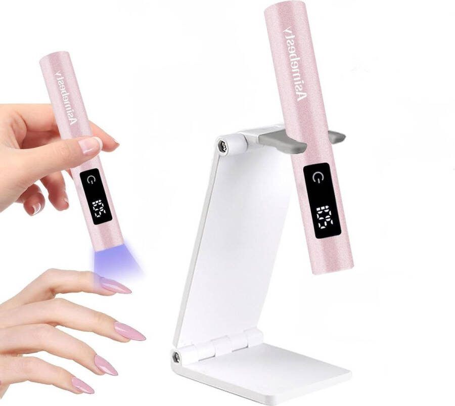 Mini Handheld UV LED Nagellamp Draagbare Oplaadbare Nageldroger met LED Scherm 20 60 90S Timer Flash Cure UV Nagel Lamp voor Snelle Droging Rose