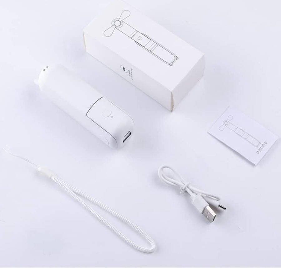 Mini-handventilator USB-oplaadbaar 3-in-1 werkt op batterijen met powerbank zaklampfunctie kleine zakventilator 14-21 gebruiksuren voor vrouwen en kinderen
