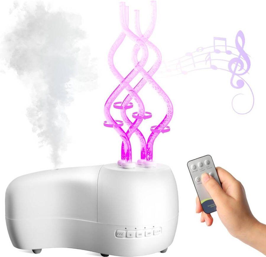 Mini-luchtbevochtiger voor slaapkamer met Bluetooth-audio dansend licht automatische uitschakeling super stille luchtbevochtiger aromadiffuser kinderkamer