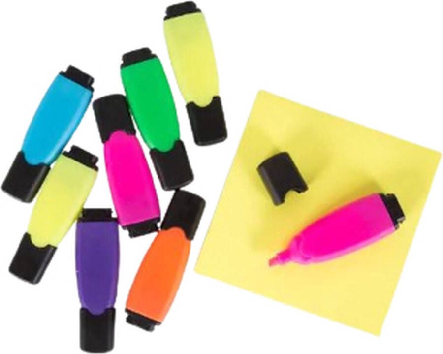 Mini Markers 8 stuks Mini Zelfklevende Memo's 60 x Mini Highlighters Multicolor School Markeren Kleuren Marker
