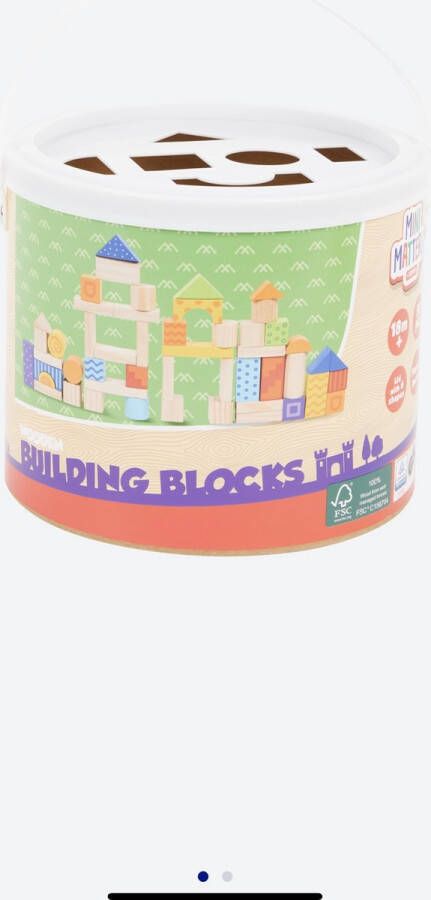 Mini Matters houten bouwblokken 50 stuks-Mini Matters wooden building blocks 50 pieces-kinderen vanaf 18 maanden