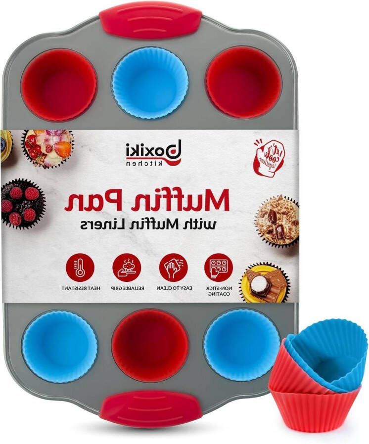 Mini muffinvorm met 12 kopjes professionele cupcakevorm voor muffinvormpjes set van 12