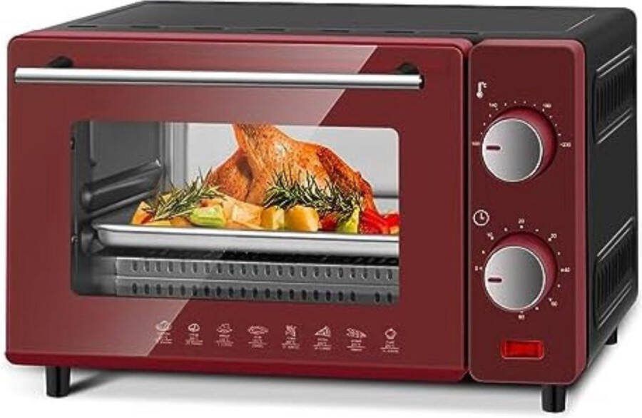 Mini Oven Vrijstaand Kleine Oven Rood 10L