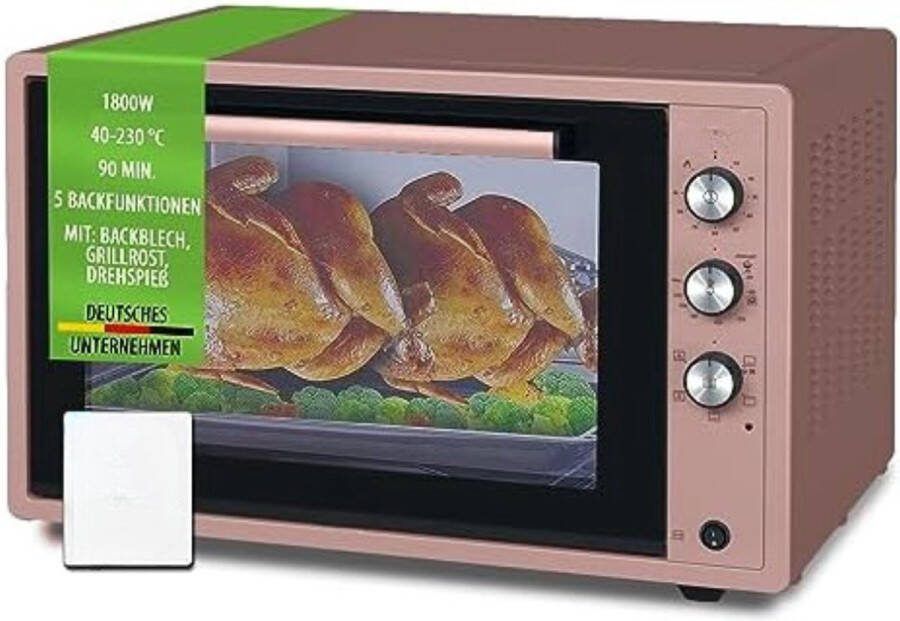Mini Oven Vrijstaand Kleine Oven Roze 60L