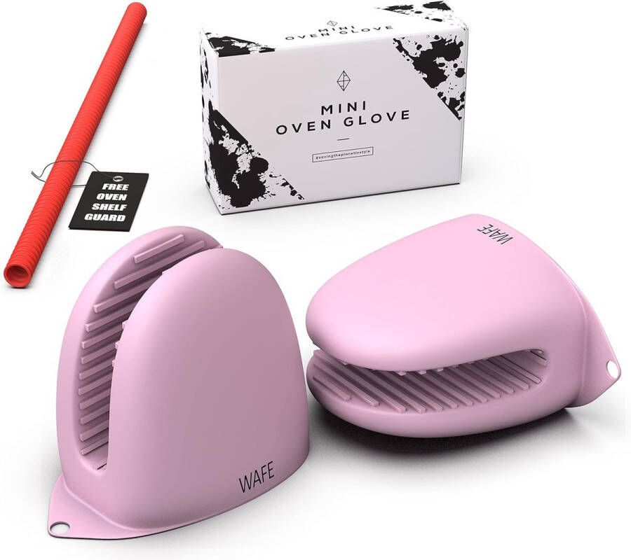 Mini-ovenhandschoen ovenhandschoenen antislip hittebestendig siliconen pannenlappen voor bakken koken grillen set van 2 handschoenen met ovenrekbescherming roze