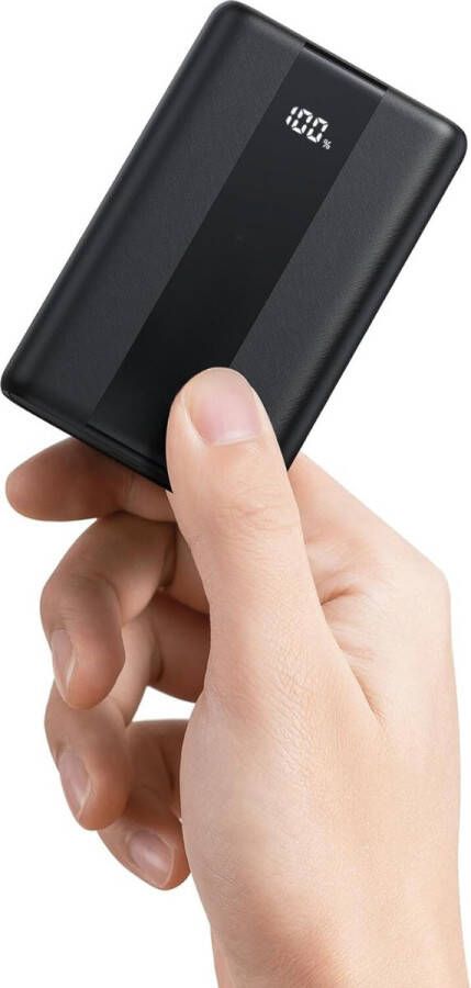 Mini Powerbank USB-C Snellader LED-Display Draagbare Oplader 3 USB Poorten 20000mAh