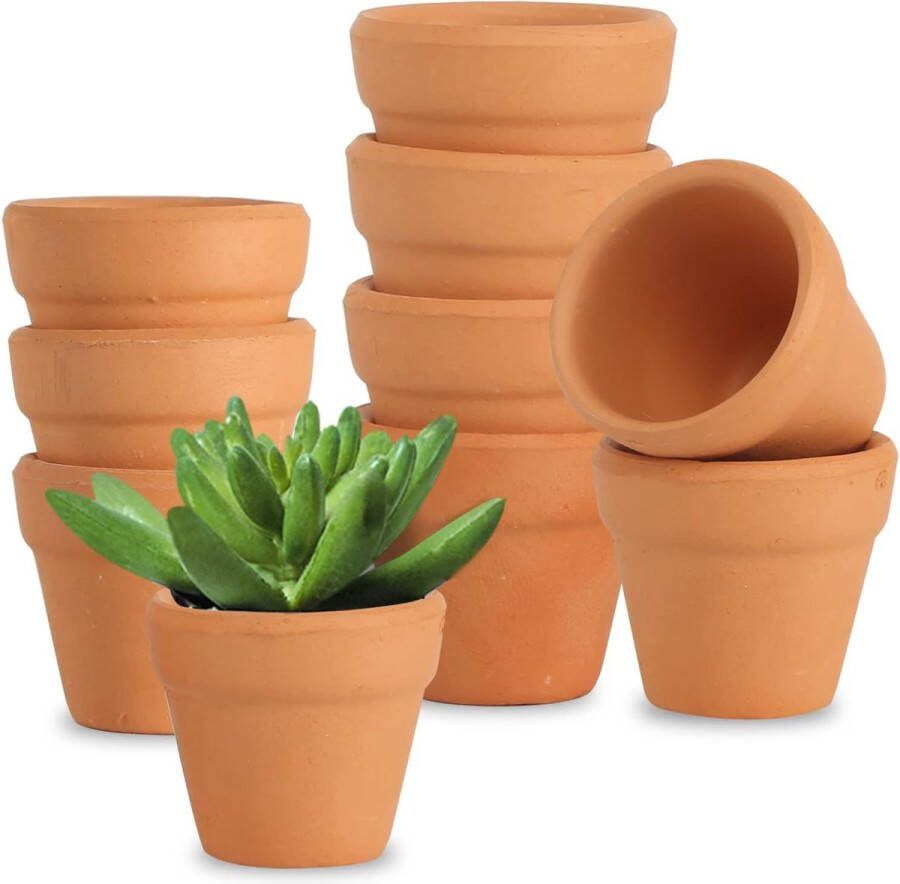 Mini terracotta aardepotten 10 stuks kleine terracotta potten 3 cm terracotta vetplanten mini-potten kweekpotten mini-bloempot voor binnen en buiten decoreren