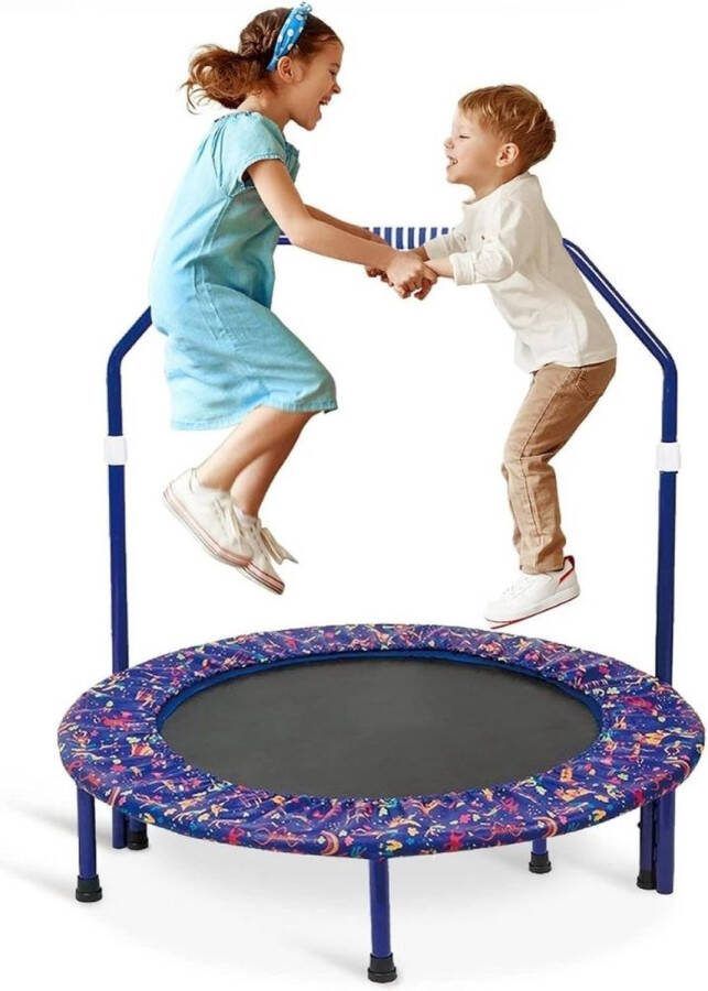 Mini Trampoline Fitness Trampoline Met Stang – Voor Jongens en Meisjes – Kleine Kinder Trampoline 91 cm Diameter – Met Verstelbare Schuimhandgreep En Veiligheidskussen