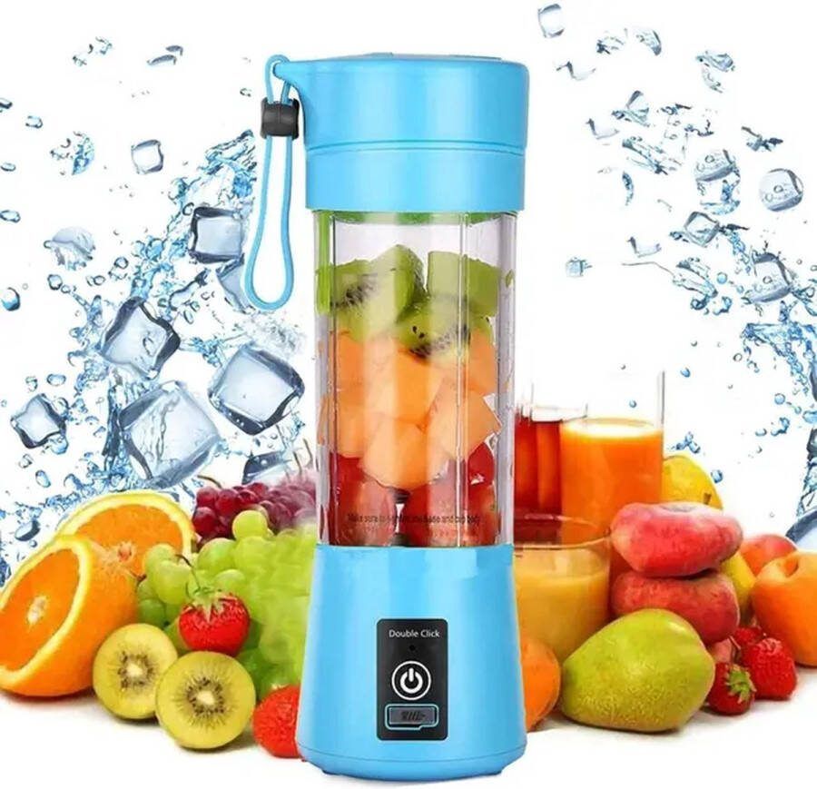 Mini usb blender Draagbare blender to go Milkshake mixer Proteine shaker Blauw