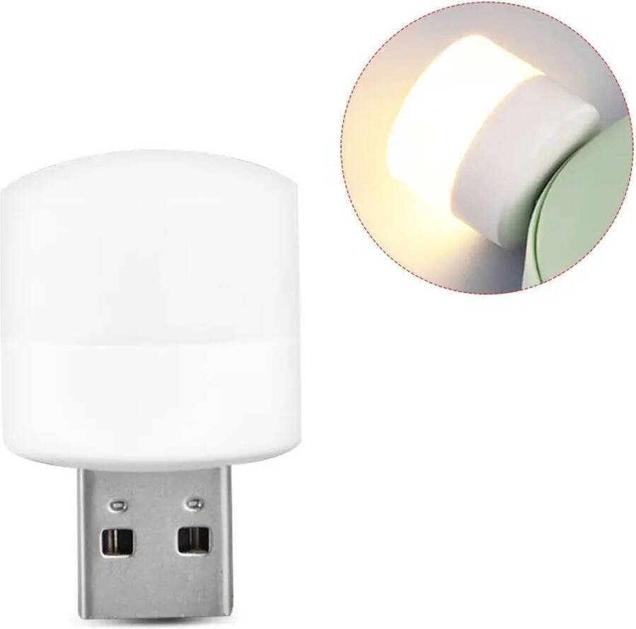 Mini USB Nachtlamp LED – USB Oplaadbare Leeslamp met Powerbank Functie Compact en Rond