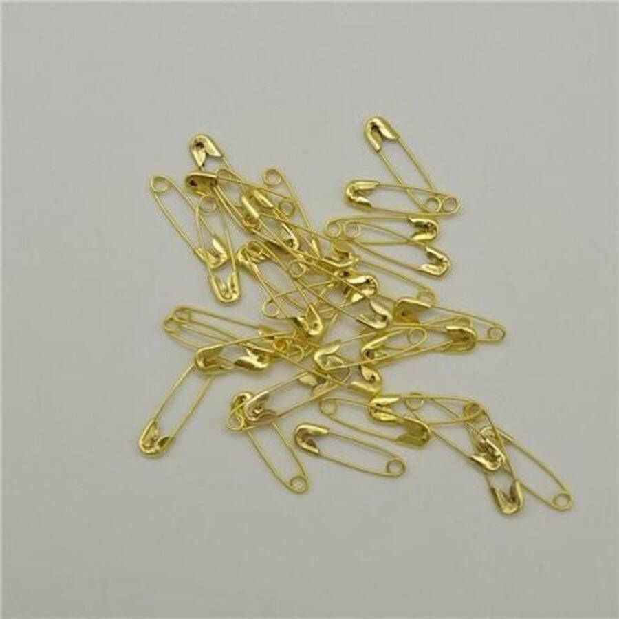 Mini veiligheidsspelden goud 18 mm spelden goudkleurig klein 30 stuks geschikt voor rugnummer of mondkapjes