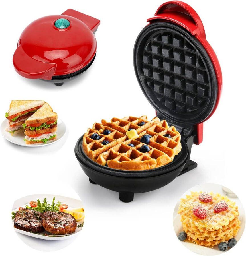 Mini Wafelijzer Wafelmaker Waffle Maker Non-Stick