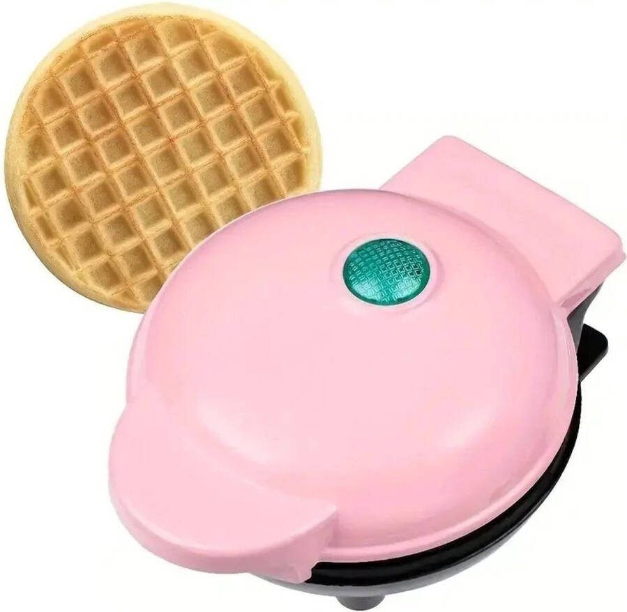 Mini waffel maker Waffel machine Elektrisch Waffel maker Multifunctioneel Ontbijtmachine -Mini Pannenkoeken Maker Machine Elektrische Ronde Bakplaat Roze