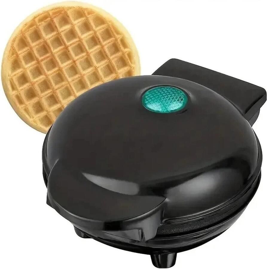 Mini waffel maker Waffel machine Elektrisch Waffel maker Multifunctioneel Ontbijtmachine -Mini Pannenkoeken Maker Machine Elektrische Ronde Bakplaat Zwart