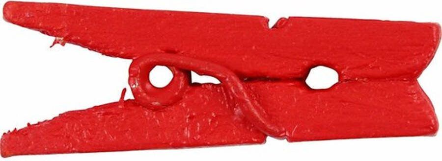 Mini wasknijpers rood L: 25 mm B: 3 mm 36 stuk 1 doos