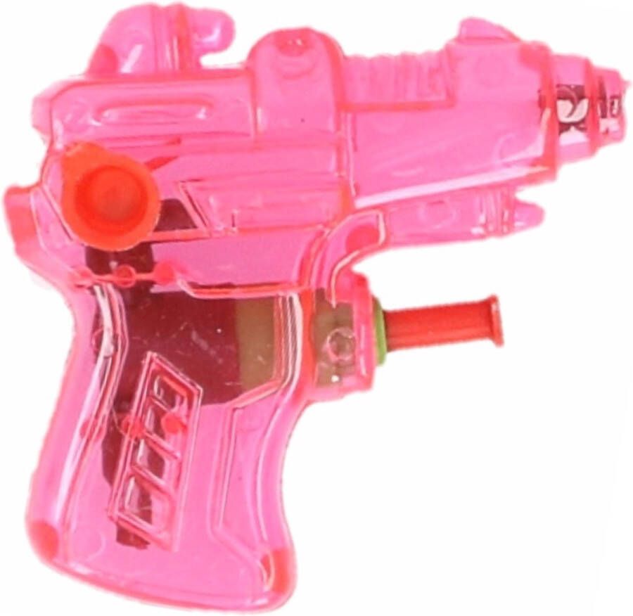 Merkloos Mini waterpistool 4x roze kunststof 8 centimeter zomer speelgoed Waterpistolen