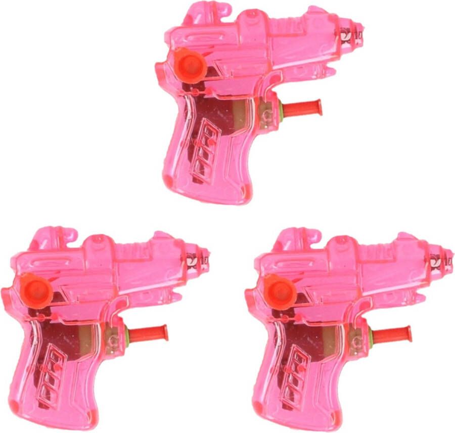 Mini waterpistool 6x roze kunststof 8 centimeter zomer speelgoed