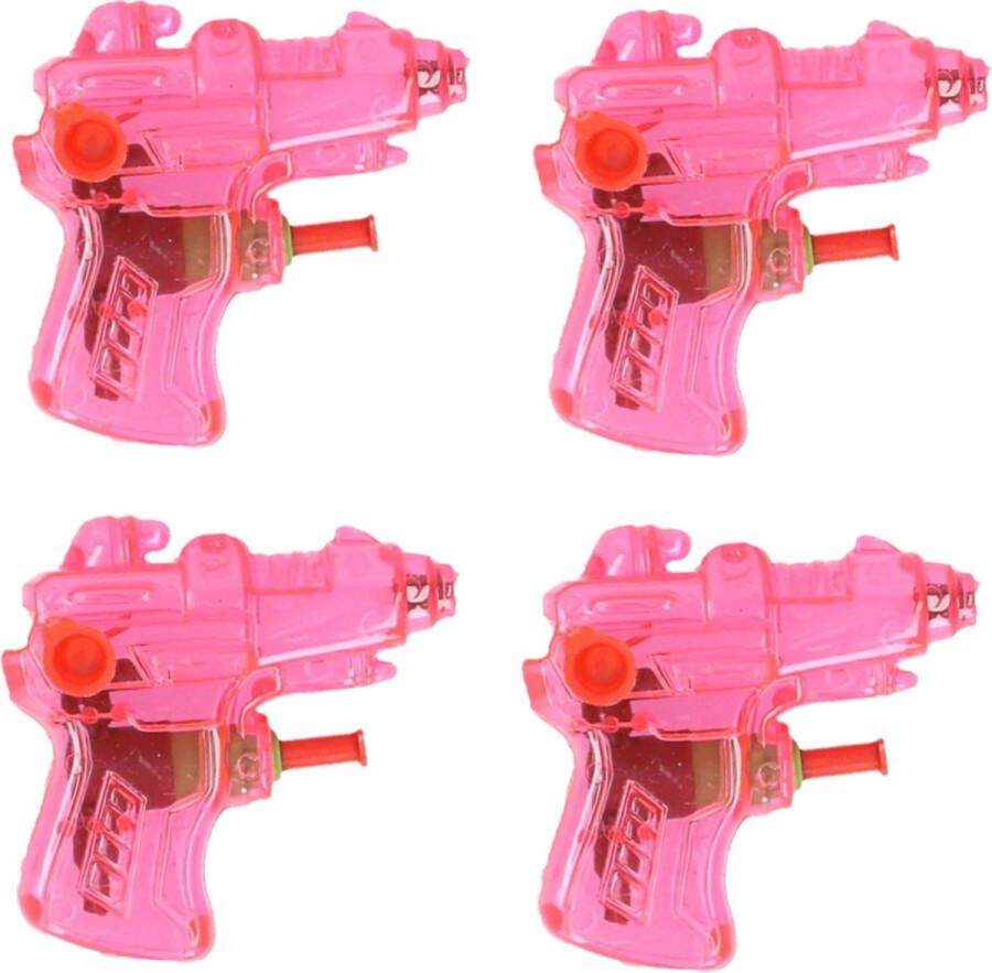 Mini waterpistool 8x roze kunststof 8 centimeter zomer speelgoed