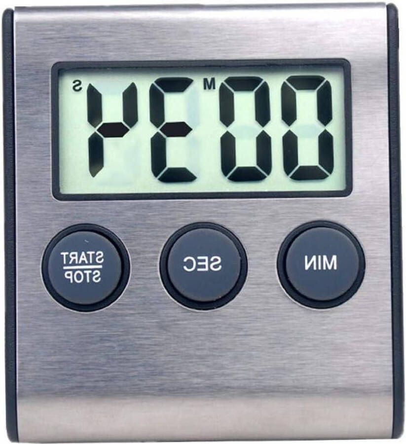 Mini-wekker voor keukenapparaten digitale timer 24-uurs countdown koken studie sport vergadering parkeren medicijnen zwart roestvrij staal kookwekker digitaal