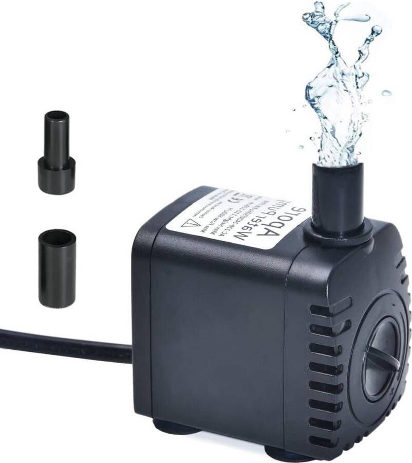 Miniwaterpomp dompelpomp met 2 sproeikoppen vijverpomp 8W 600 l h waterfonteinpomp voor aquarium tuinvijverfontein fonteinpomp