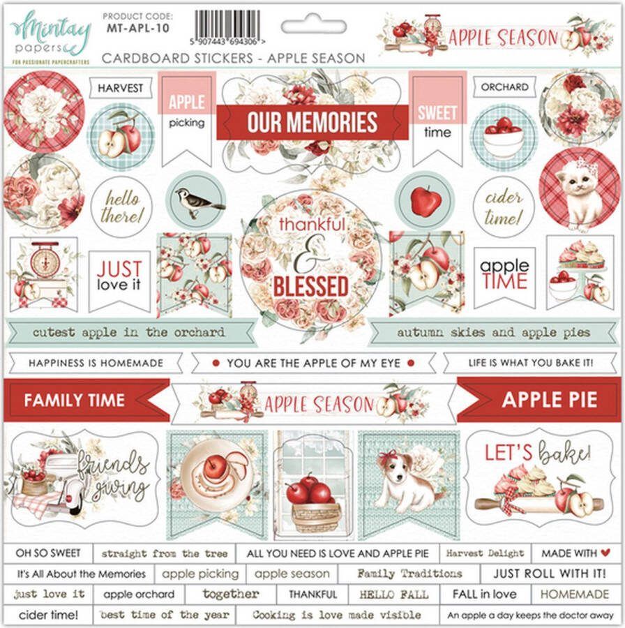 Mintay Papers Cardboard Stickervel MT-APL-10 Apple Season