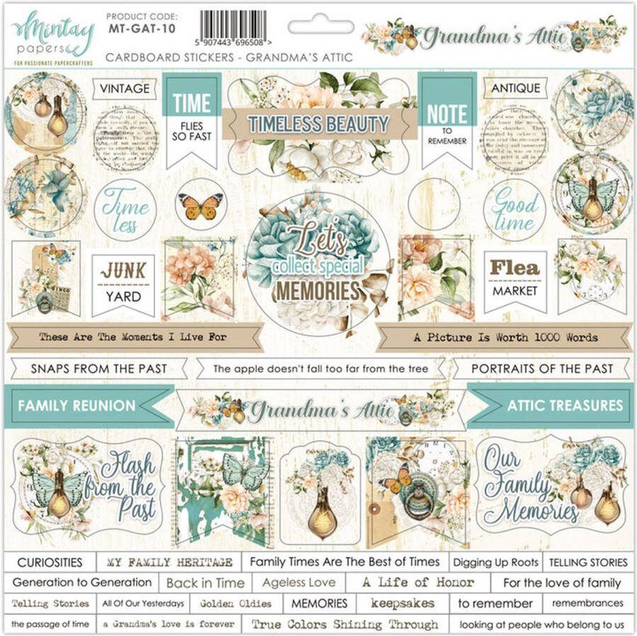Mintay Papers cardboard stickervel MT-GAT-10 Grandma's Attic