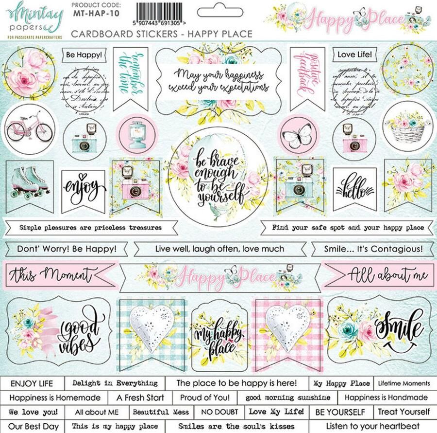Mintay Papers cardboard stickervel MT-HAP-10 Happy Place