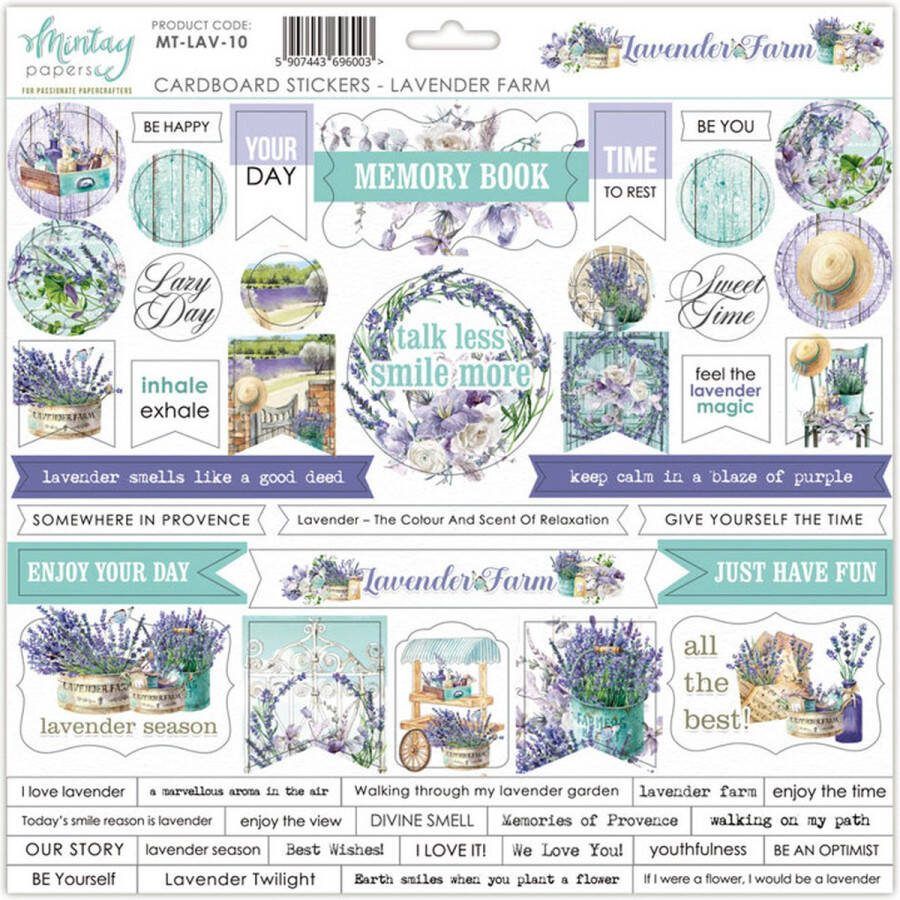Mintay Papers cardboard stickervel MT-LAV-10 Lavender Farm