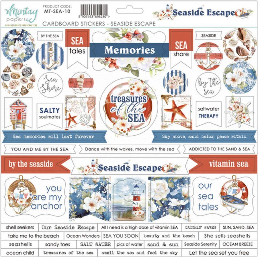 Mintay Papers cardboard stickervel MT-SEA-10 Seaside Escape
