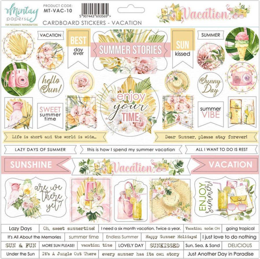 Mintay Papers cardboard stickervel MT-VAC-10 Vacation