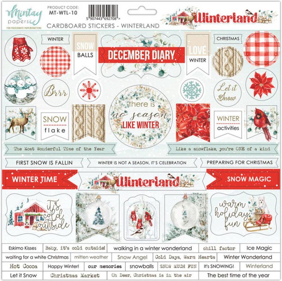 Mintay Papers cardboard stickervel MT-WTL-10 Winterland