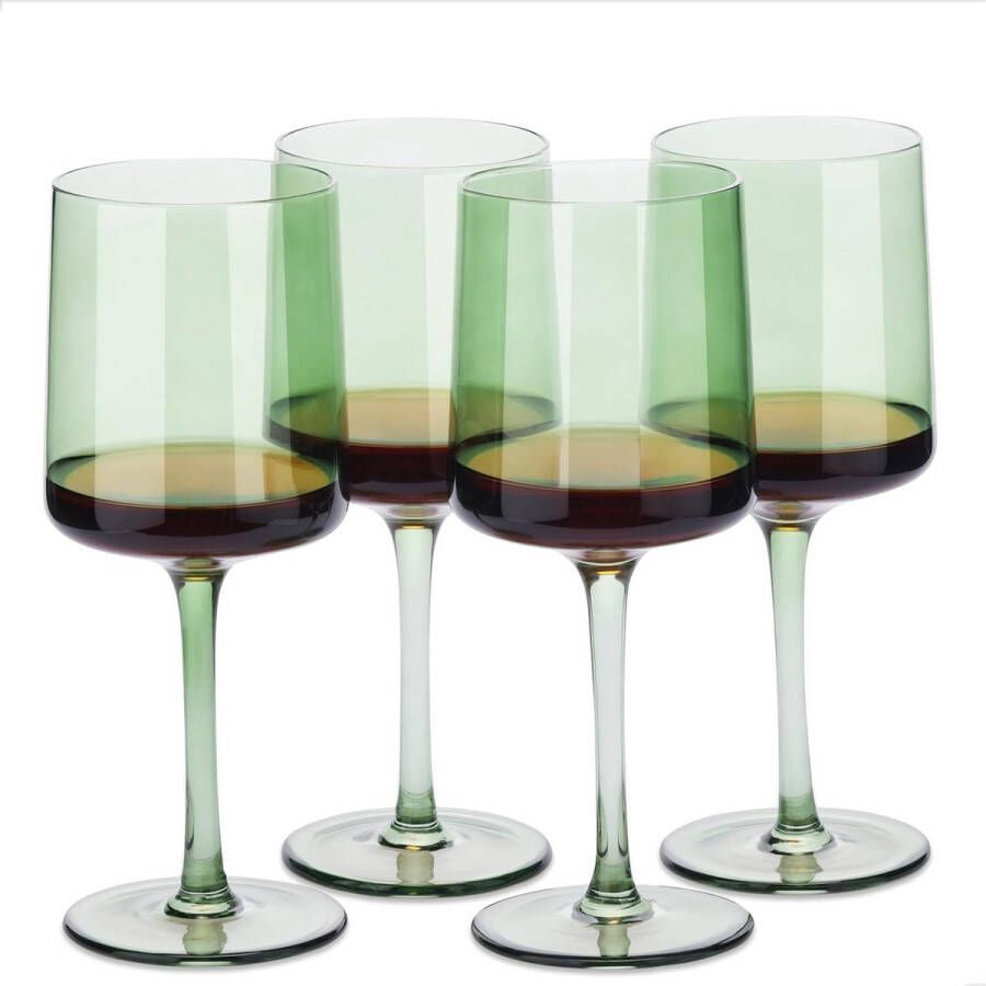 Mintgroen getinte wijnglazen set van 4 gekleurde wijnglazen met steel stijlvol design glaswerk voor het serveren van wijn cocktails en desserts