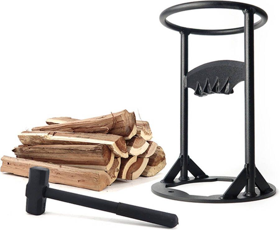 MinuteHome Houtklover Aanmaakhout Gietijzer Messen Barbecue inclusief Hamer