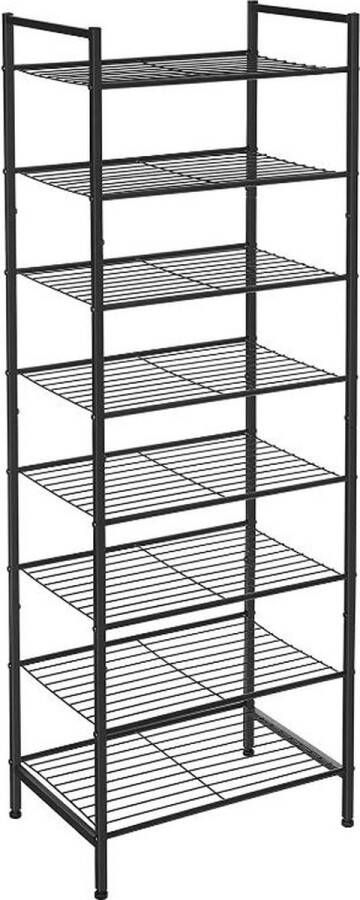MIRA Home Schoenenrek met 8 niveaus Metaal Zwart ‎44.6x30.5x128.5
