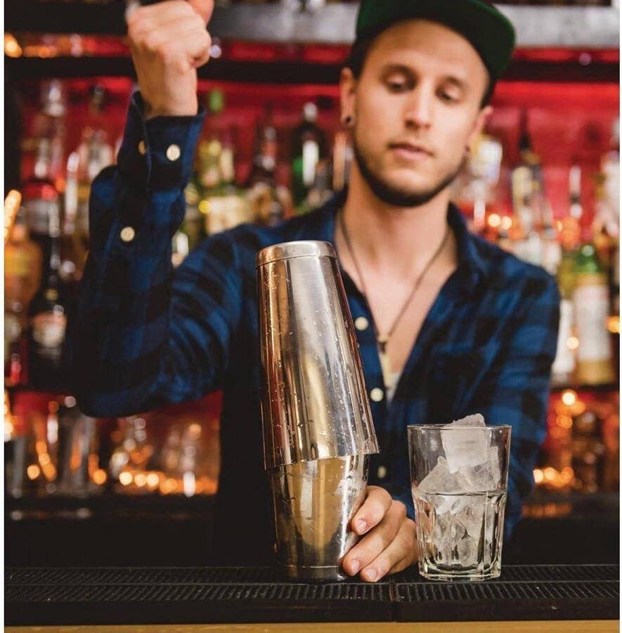 Mixology Boston cocktailshaker Roestvrij staal Spiegelafwerking Professioneel bartools Commerciële bar restaurant pub Thuisgebruik DF225 cocktail shaker rose gold