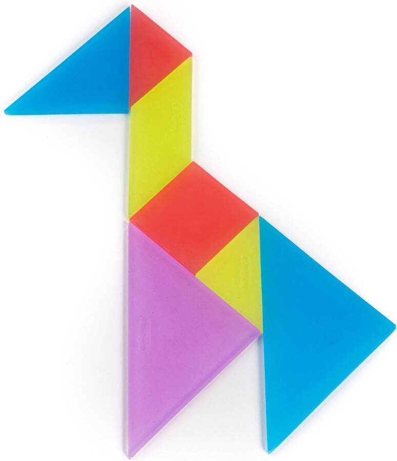 ML Transparant: TANGRAM doorzichtig met 4 tangrams (28st.) 6 transparante speelkaarten geschikt voor lightpad 3+