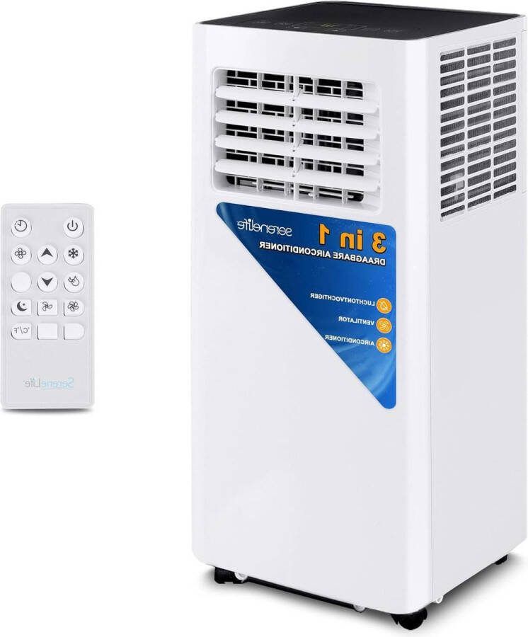 Mobiele airconditioning 3-in-1 airconditioner met afvoerslang luchtkoeler en luchtontvochtiger 9.000 BTU wifi verwijdert 11 l vochtigheid per uur koelt ruimtes tot 28 m² Luchtkoeler