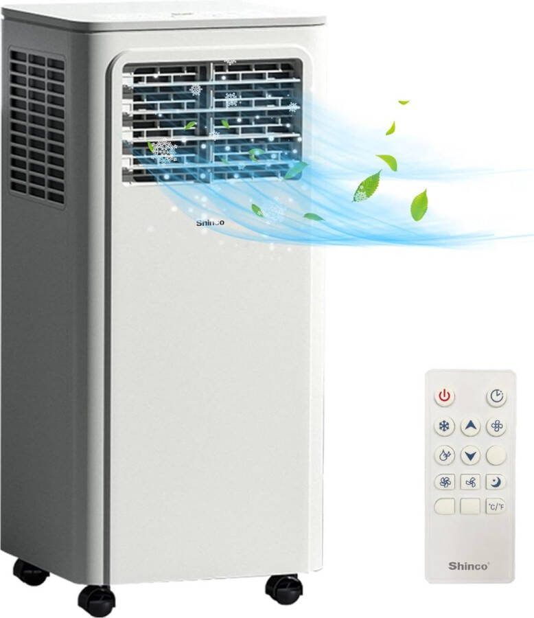 Mobiele Airconditioning 3in Airco & Luchtontvochtiger & Ventilator Airco met Slaapmodus voor Maximaal 18m² Timer Incl. Afstandsbediening