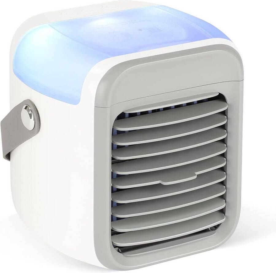 Mobiele airconditioning 4-in-1 mini-luchtkoeler stille USB-luchtkoeler met waterreservoir draagbare handgreep 7 ledlampen 3 snelheden Luchtkoeler
