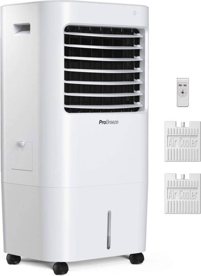 Mobiele Airconditioning Zonder Afvoerslang 10L Waterreservoir Stille Airconditioning met Afstandsbediening Krachtige Verdampings Luchtkoeler met Ventilator Automatische Oscillatie Incl. 2 Koelpakken