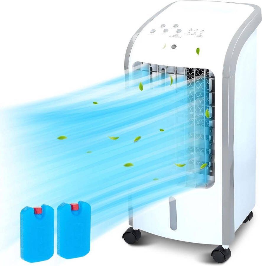 Mobiele airconditioning zonder afvoerslang stil 60 dBA 2-in-1 luchtkoeler luchtbevochtiger mobiele ventilator met waterkoeling airconditioning voor thuis en kantoor Luchtkoeler