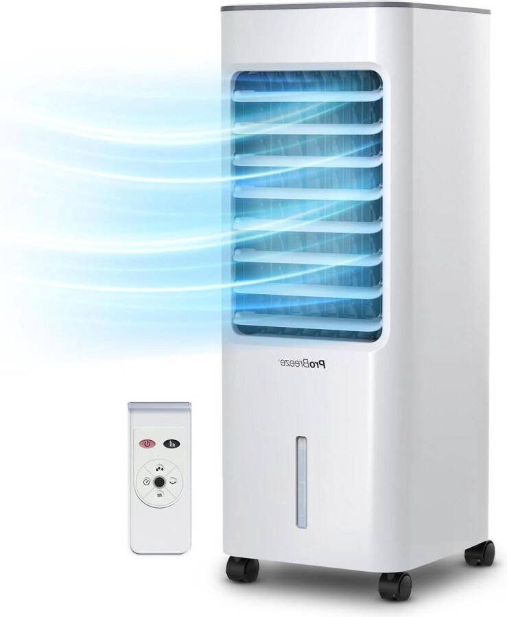 Mobiele Luchtkoeler 5L Aircooler met 4 Standen en 3 Snelheden 10L Waterreservoir Krachtige Verdampingsluchtkoeler met Ventilator Automatische Oscillatie Luchtkoeling Wit Luchtkoeler