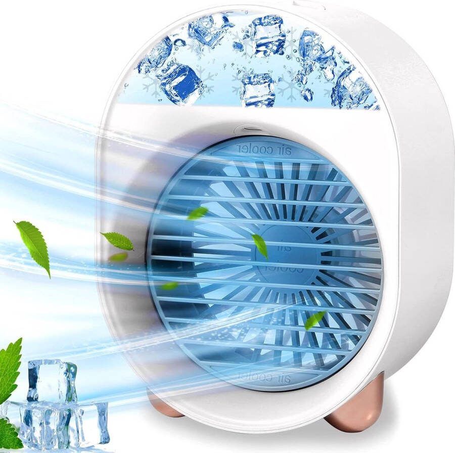 Mobilele Airco voor Slaapkamer draagbare luchtkoeler persoonlijke mini-verdampingsventilator 3-in-1 luchtbevochtiger conditioner en luchtreiniger met 7 kleuren LED-verlichting 3 snelheden thuis kantoor. Mobilele Airco voor Slaapkamer